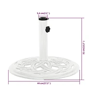Umbrella Base White 17.3"x17.3"x12.2" Cast Iron