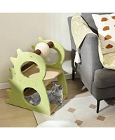 Skonyon 2-Tier Modern Cat Tree for Indoor Cats with Rotatable Sisal Scratching Ball