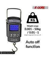 5 Core Fishing Scale 110lb/50kg Hanging Digital Luggage Weighing Scales w Measuring Tape - 2PCS