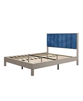 Mondawe Bed Wood with Wood Headboard Bed Frame No Box Spring Needed and Easy Assembly