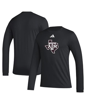 Adidas Men's Black Texas A M Aggies Primary Locker Logo Pre-Game Long Sleeve T-Shirt