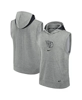 Nike Men's Heather Gray Cleveland Guardians Authentic Collection Early Work Performance Sleeveless Pullover Hoodie