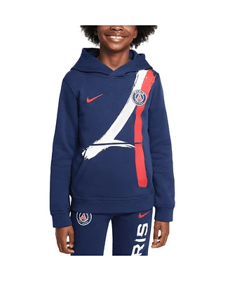 Nike Big Boys and Girls Navy Paris Saint-Germain Club Pullover Hoodie