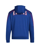 Adidas Men's Royal Kansas Jayhawks 2024 Sideline Travel Hoodie Full-Zip Sweatshirt