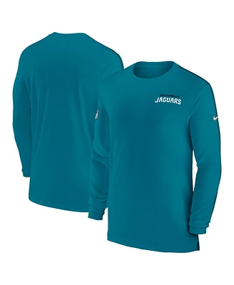 Nike Men's Teal Jacksonville Jaguars Sideline Coach Uv Performance Long Sleeve T-Shirt