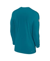 Nike Men's Teal Jacksonville Jaguars Sideline Coach Uv Performance Long Sleeve T-Shirt