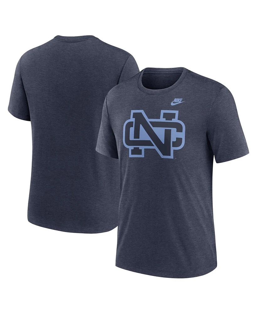 Nike Men's Heather Navy North Carolina Tar Heels Blitz Evergreen Legacy Primary Tri-Blend T-Shirt