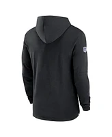 Nike Men's Black Minnesota Vikings Sideline Hoodie Performance Long Sleeve T-Shirt