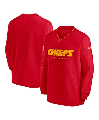 Nike Men's Red Kansas City Chiefs Sideline Pullover Wind Shirt