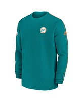 Nike Men's Aqua Miami Dolphins Alternate Logo Coach Long Sleeve T-Shirt