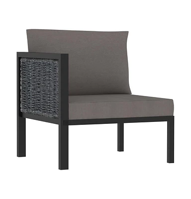 vidaXL Sectional Corner Sofa with Right Armrest Poly Rattan Anthracite