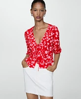 Mango Women's Bow Printed Blouse