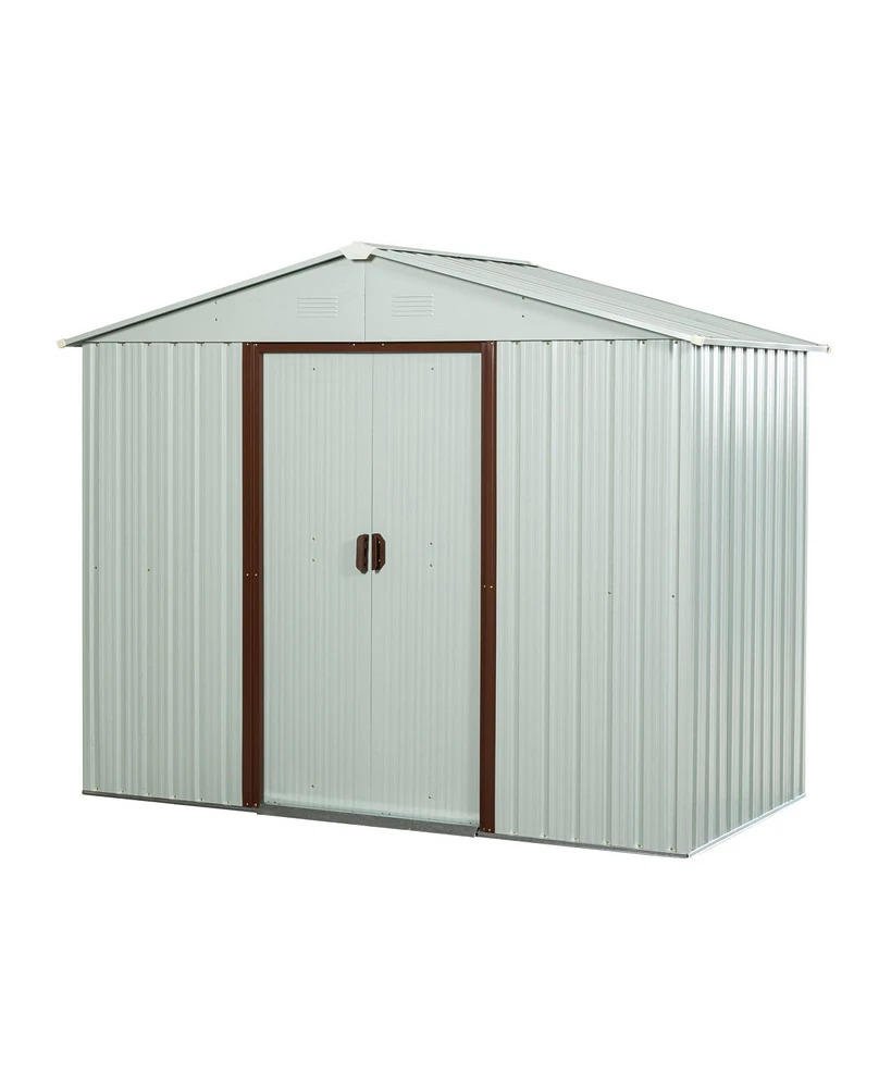 Mondawe 6ft x 5ft Outdoor Metal Storage Shed White