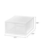 Iris Usa 30 Qt. Stackable Storage Drawer, 2 Pack, Plastic Drawer Organizer with Clear Doors for Pantry, Bedroom, Closet, Kitchen, Under