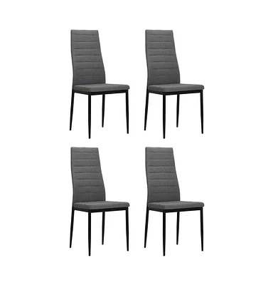 vidaXL Dining Chairs 4 pcs Light Gray Fabric