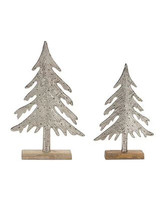 Slickblue Set of 2 Tree on Base Ornaments for Festive Holiday Decorating