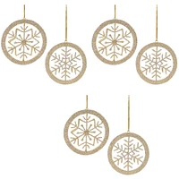 Slickblue Snowflake Ornament (Set of 6) 4.5"H Iron/Glass Beads