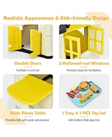 Skonyon Kid s Playhouse Pretend Toy House For Boys and Girls 7 Pieces Toy Set