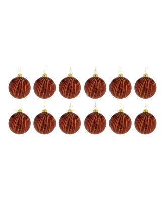 Slickblue Set of 12 Amber Glass Ball Ornaments for Stylish Holiday Decor