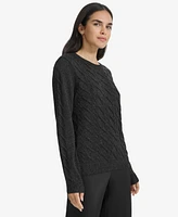 Calvin Klein Women's Metallic Cable-Knit Sweater