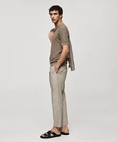 Mango Men's Lyocell Pleated Trousers