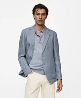 Mango Men's Herringbone Linen Suit Jacket