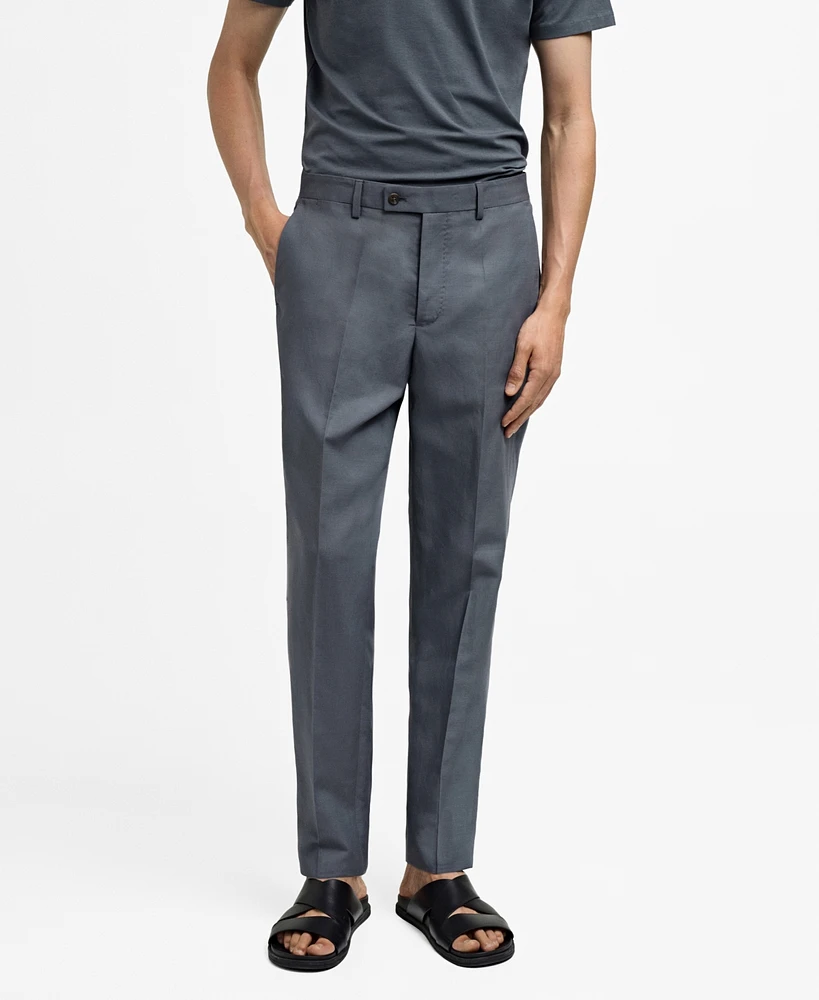 Mango Men's Pleats Detail Suit Pants