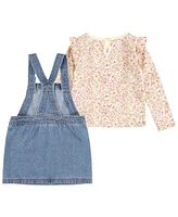 Levi's Little Girls 2-Piece Denim Pinafore Dress Set