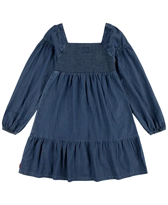 Levi's Little Girls Long Sleeve Smocked Top Dress