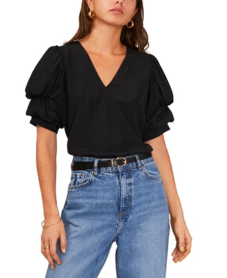 1.state Women's Tiered Bubble-Sleeve Blouse