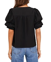 1.state Women's Tiered Bubble-Sleeve Blouse