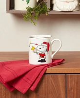 Lenox Santa Snoopy & Woodstock Mugs, Set of 4