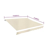 vidaXL Awning Top Sunshade Canvas Cream 13.1'x9.8' (Frame Not Included)