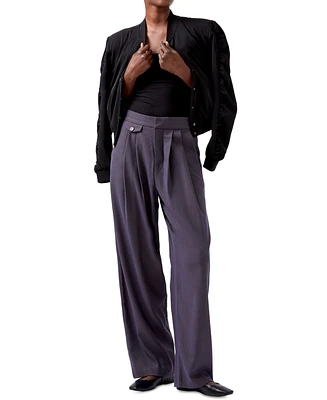 French Connection Women's Carmine High-Rise Flannel Pants