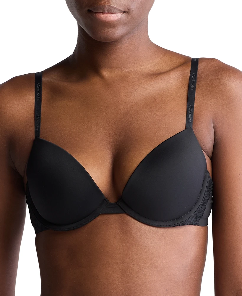 Calvin Klein Women's Lace-Trim Push-Up Plunge Bra QF7578