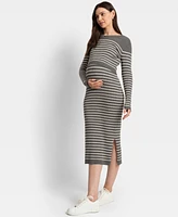 Seraphine Women's Soft-Stretch Ribbed Sweater Midi Dress