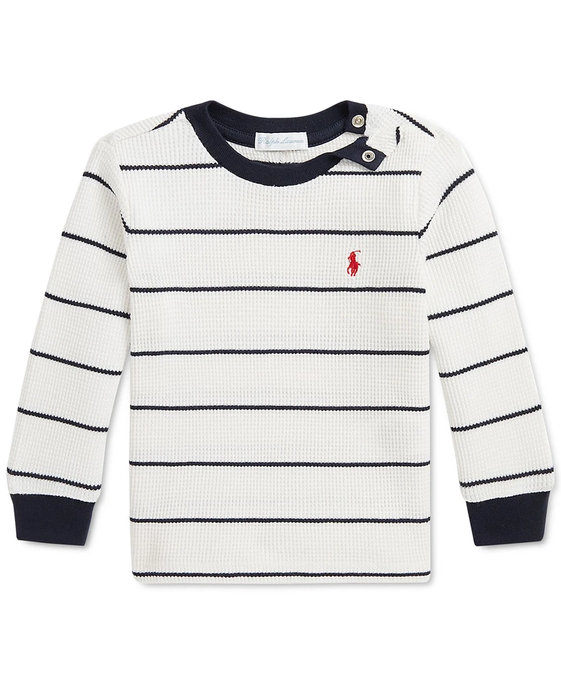 Polo Ralph Lauren Baby Cotton Striped Waffle-Knit Tee