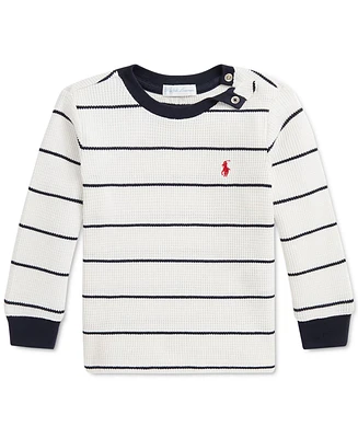 Polo Ralph Lauren Baby Cotton Striped Waffle-Knit Tee