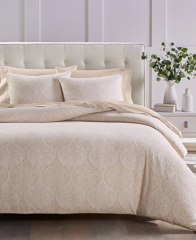 Charter Club Ogee Floral 3-Pc. Duvet Cover Set, Full/Queen, Exclusively at Macy's