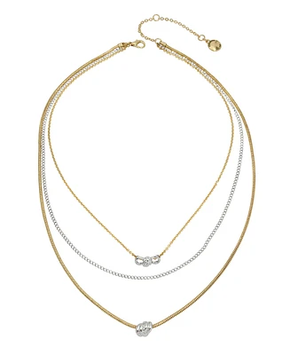 Steve Madden Two-tone Knot Layered Necklace