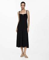 Mango Women's Strapless Flared Dress