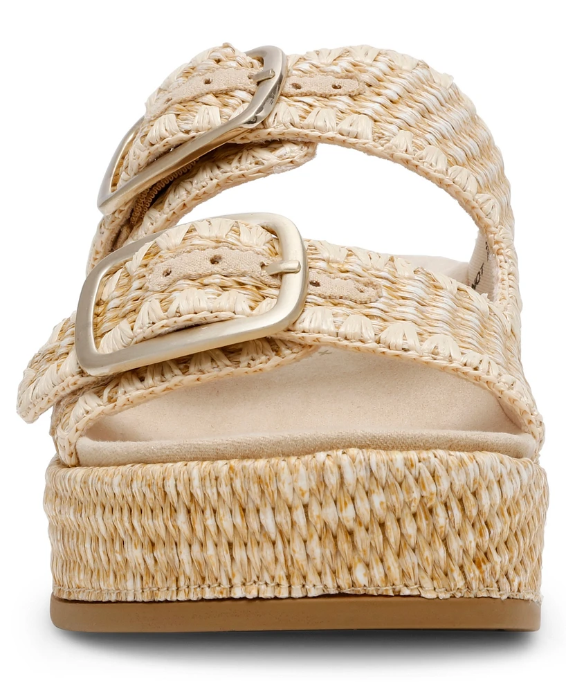 Anne Klein Women's Vineyard Raffia Platform Wedge Sandals