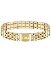 Hugo Boss Men's Owan Ionic Plated Thin Gold Steel Bracelet