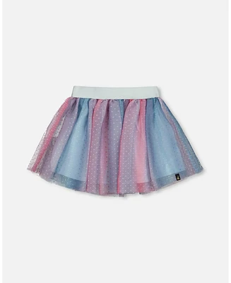 Deux par Toddler Girls Vertical Striped Tulle Skirt - Toddler|Child