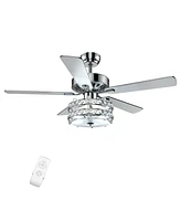 Slickblue 52 Inches Classical Crystal Ceiling Fan Lamp