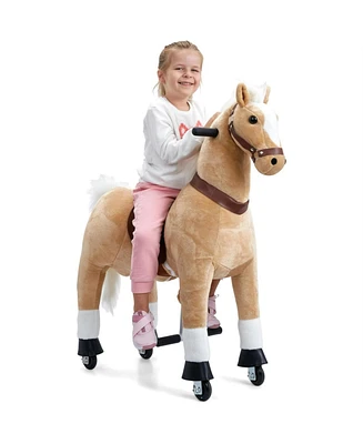 Jumbl Lil Ride on Horse, Kids Ride on Toy with Sounds & Wheels (Off-White)