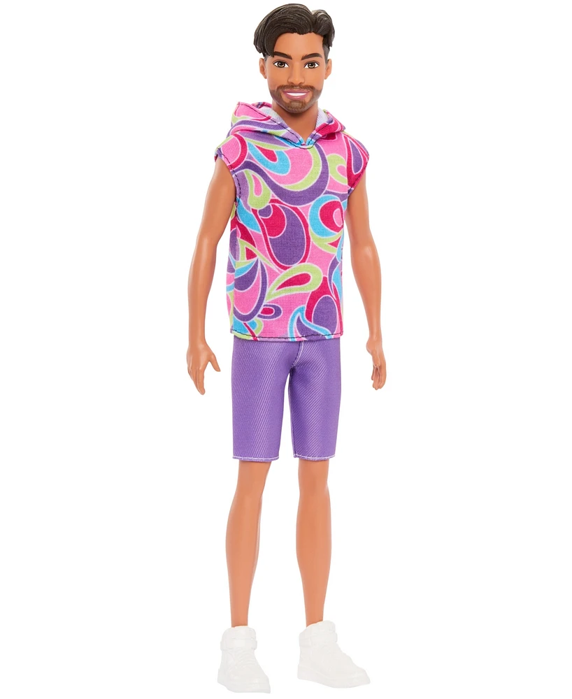 Barbie Fashionistas 65th Anniversary Ken Doll 227, Brunette Fashion Doll with Totally Hair-Inspired Look - Multi