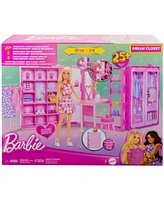 Barbie Dream Closet Toy Playset with Fashion Doll, Clothes, Accessories, 3-ft-Wide with 25+ Pieces - Multi