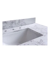 Streamdale Furniture 49 X 22 Bathroom Stone Vanity Top Engineered Stone Carrara Marble With Rectangle