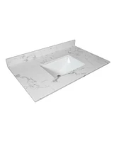 Streamdale Furniture 31 Inch Bathroom Stone Vanity Top Engineered Marble With Undermount Ceramic